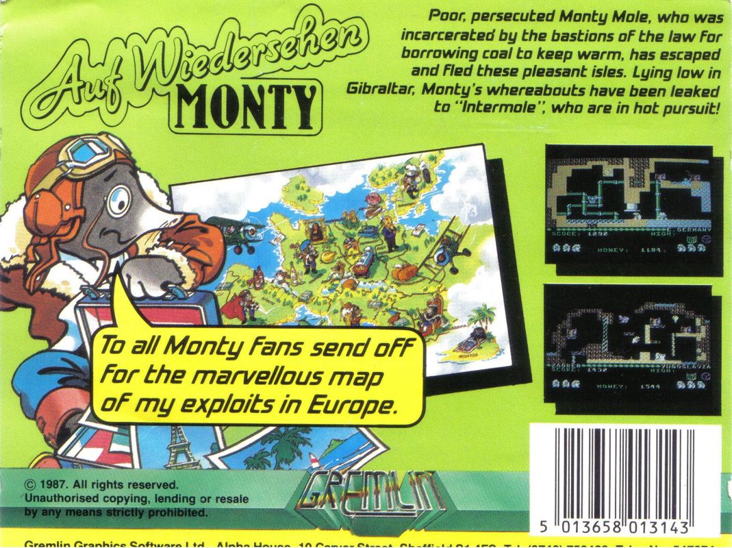 Auf Wiedersehen Monty box art for MSX